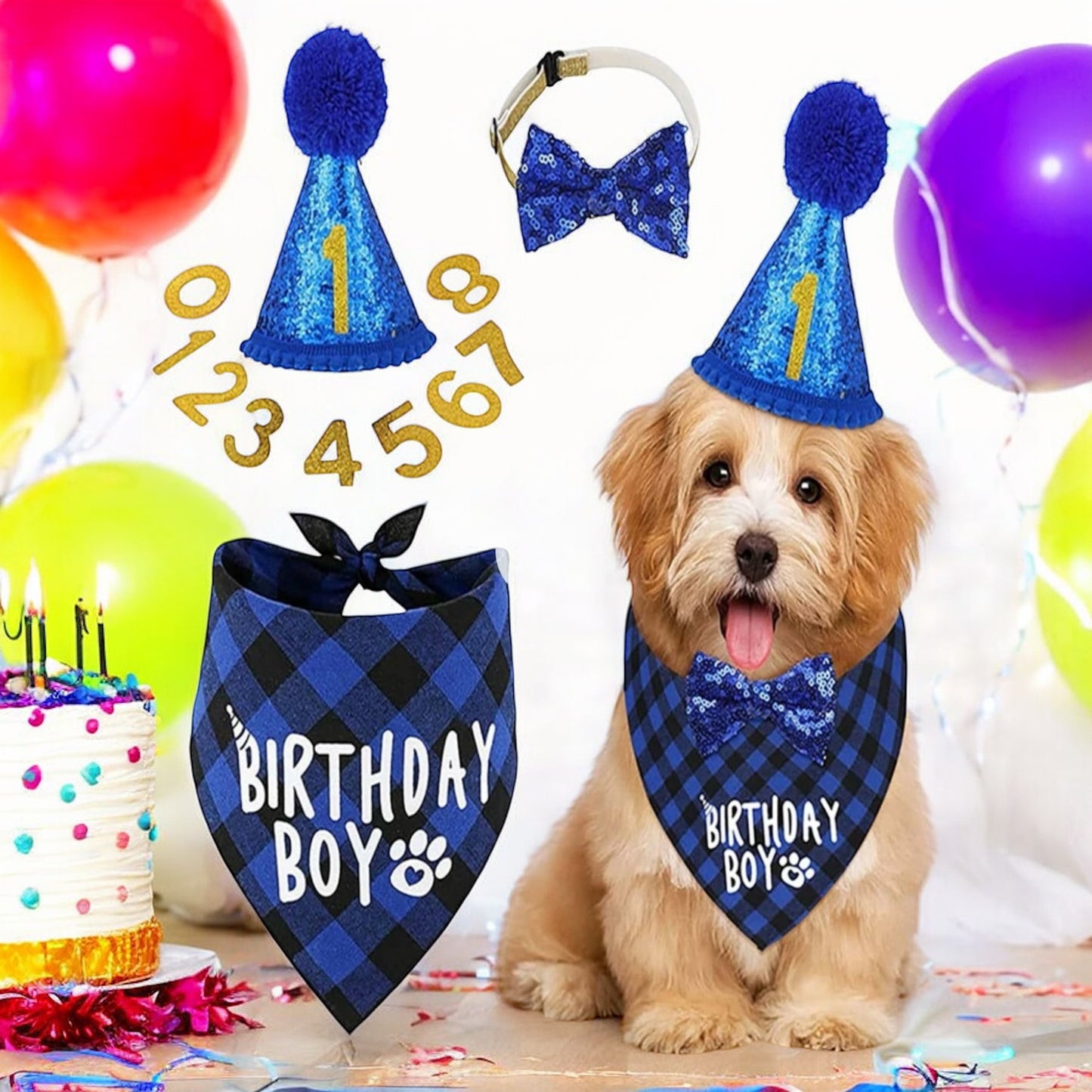 🎉 Set de Cumpleaños para Mascotas - Azul 🎉