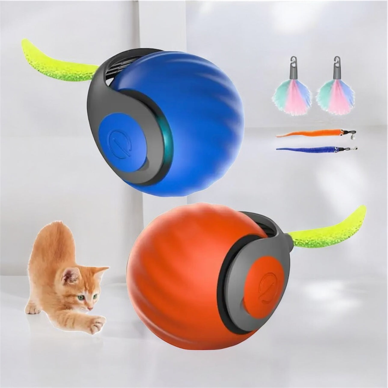 Set de 2 Pelotas Interactivas para Gatos – ¡Diversión sin fin! 🐱✨