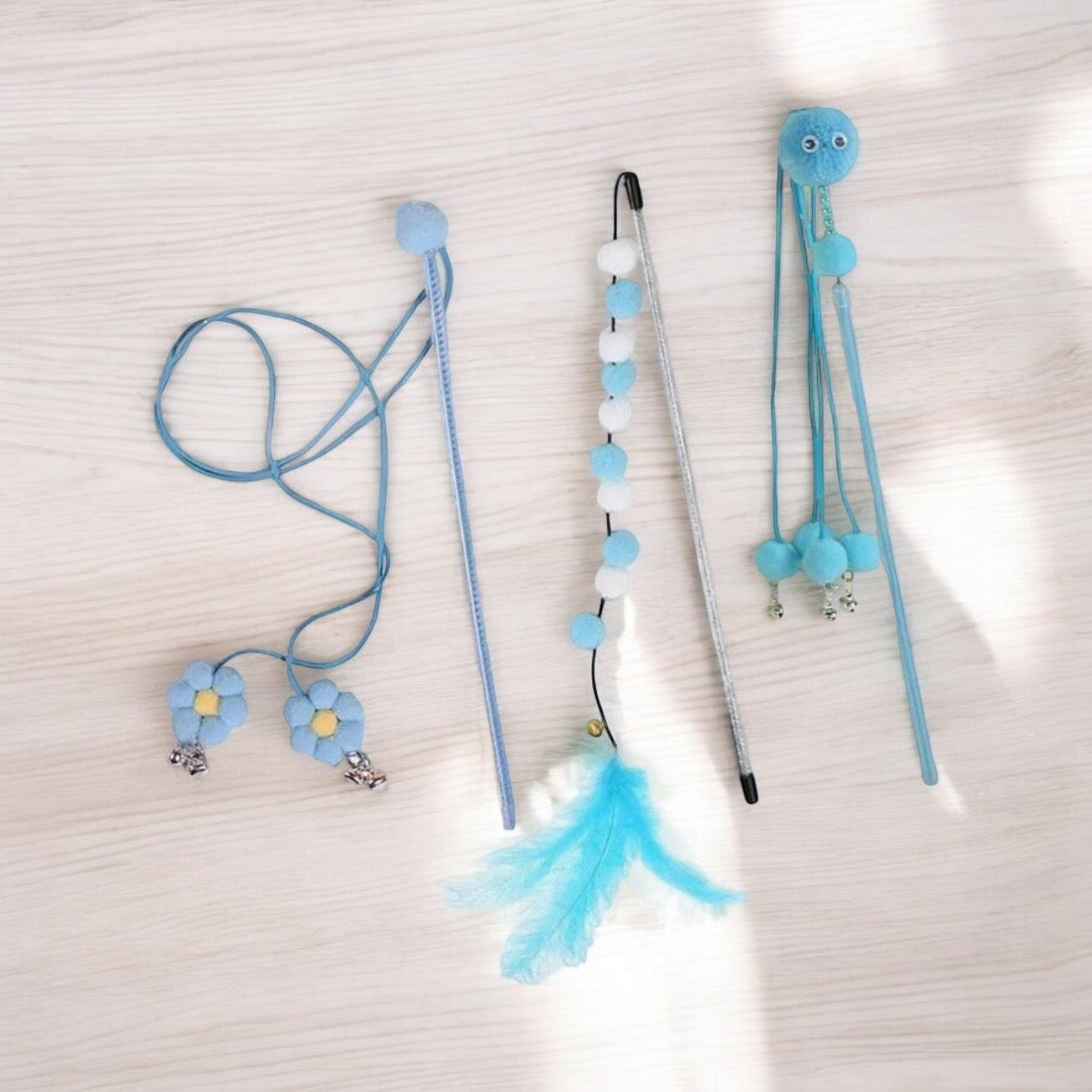 Set de Varitas Divertidas Azul para Gatos