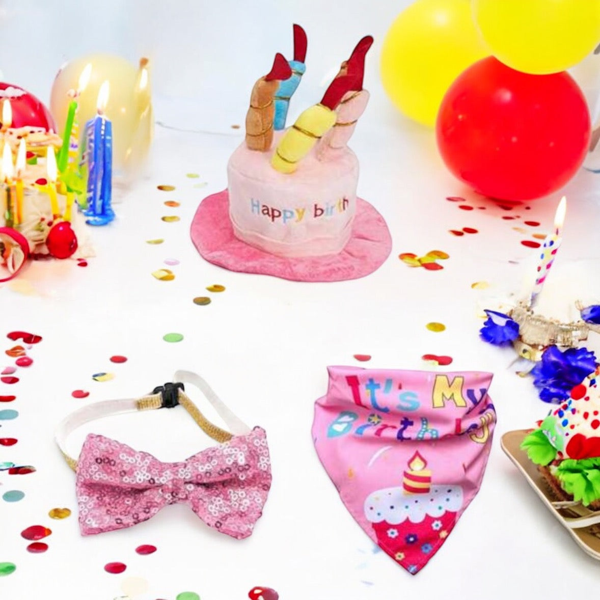🎀 Set de Cumpleaños para Mascotas - Rosa 🎀