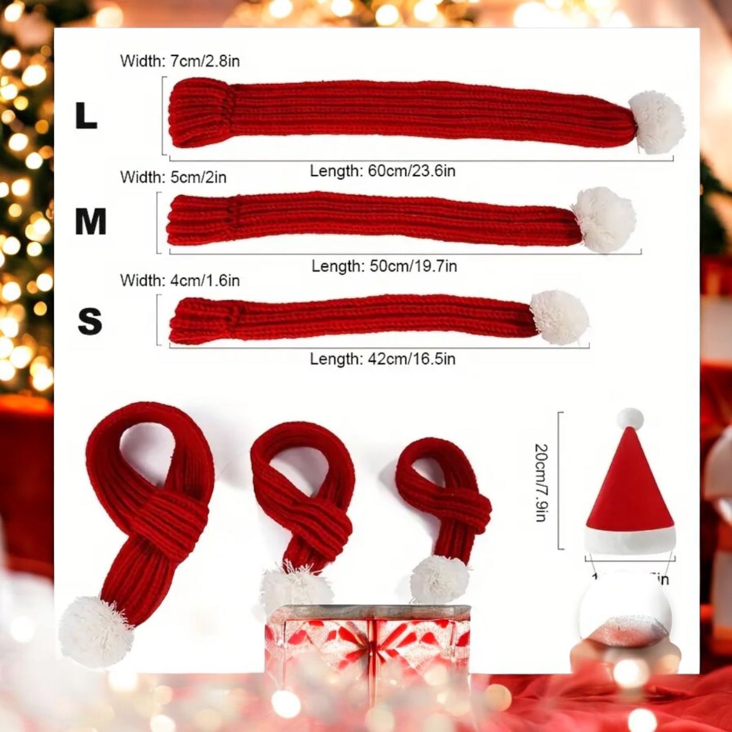 Set Navideño: Gorrito y Bufanda Tejida para Mascotas