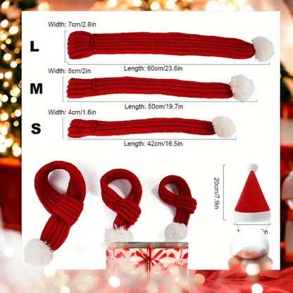 Set Navideño: Gorrito y Bufanda Tejida para Mascotas