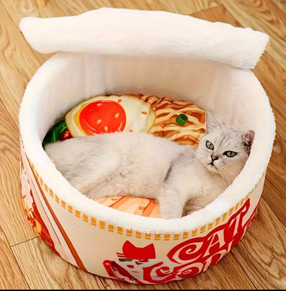 Cama "Cat Noodles" 🍜 – ¡El ramen más cómodo del menú michi!