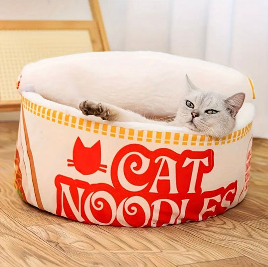 Cama "Cat Noodles" 🍜 – ¡El ramen más cómodo del menú michi!