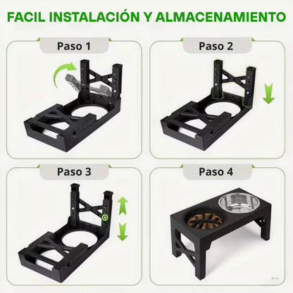 Platos Elevados Ajustables para Perros – 5 Alturas en 1 Solo Producto