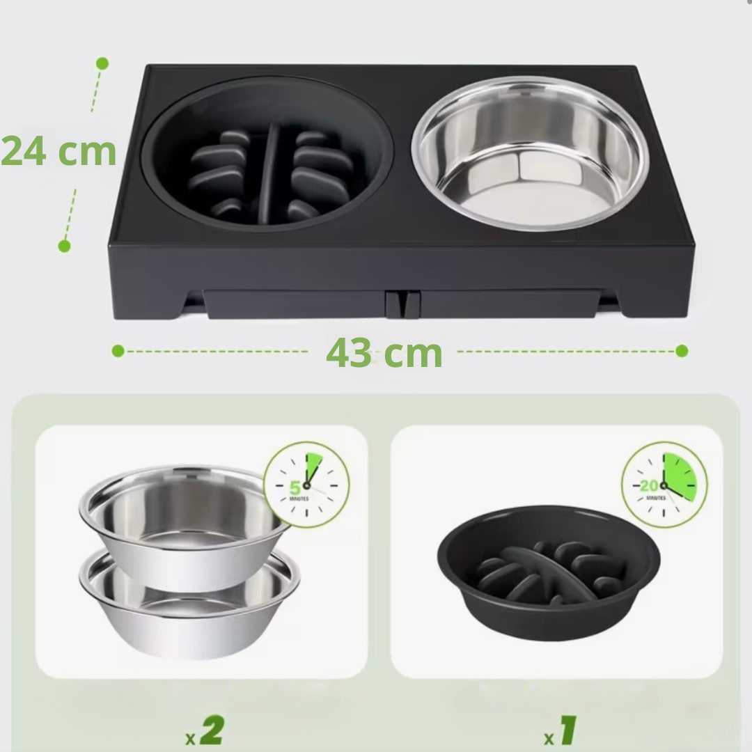 Platos Elevados Ajustables para Perros – 5 Alturas en 1 Solo Producto