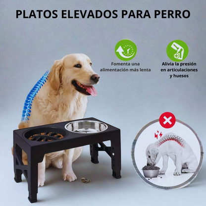 Platos Elevados Ajustables para Perros – 5 Alturas en 1 Solo Producto