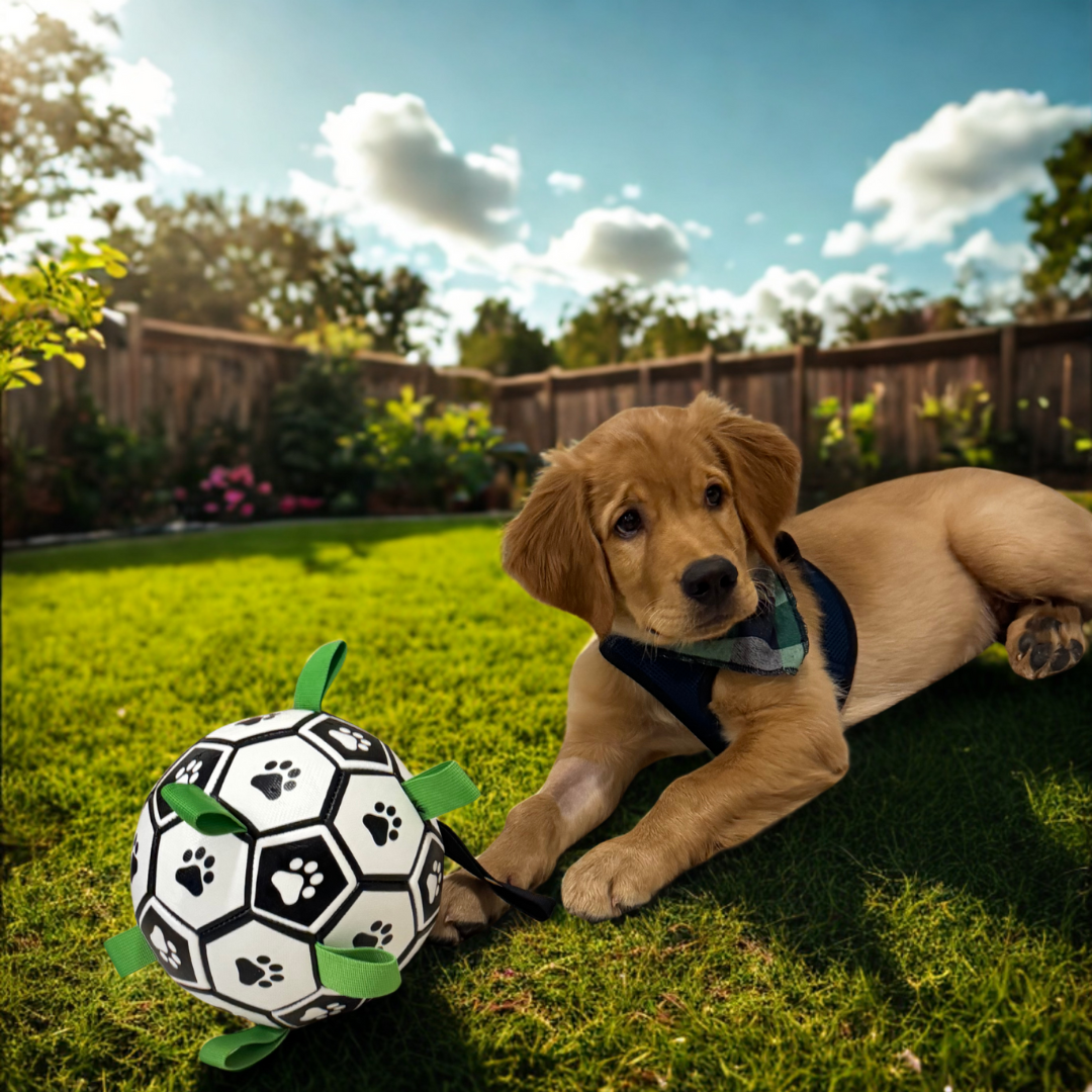 Pelota de Fútbol con Agarraderas para Perros | Juguete Resistente Woofy Ball 20 cm